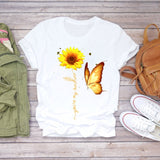Women T-shirts Love Watercolor Heart 90s Printing Summer Autumn Print Lady Womens Stylish T Top Shirt Girl Tee T-Shirt