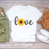 Women T-shirts Love Watercolor Heart 90s Printing Summer Autumn Print Lady Womens Stylish T Top Shirt Girl Tee T-Shirt