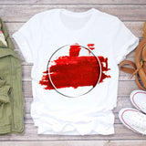 Women T-shirts Love Watercolor Heart 90s Printing Summer Autumn Print Lady Womens Stylish T Top Shirt Girl Tee T-Shirt