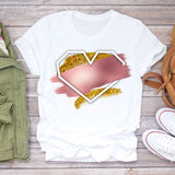 Women T-shirts Love Watercolor Heart 90s Printing Summer Autumn Print Lady Womens Stylish T Top Shirt Girl Tee T-Shirt