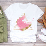 Women T-shirts Love Watercolor Heart 90s Printing Summer Autumn Print Lady Womens Stylish T Top Shirt Girl Tee T-Shirt