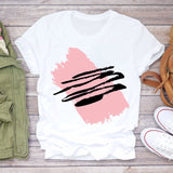 Women T-shirts Love Watercolor Heart 90s Printing Summer Autumn Print Lady Womens Stylish T Top Shirt Girl Tee T-Shirt