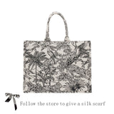 Luxury Designer Handbag for Women's Fashion Brand Designer Bag Jacquard Embroidery Female Girls Shopper Canvas Tote Shoulder Bag