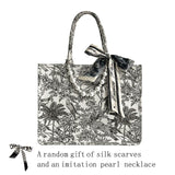 Luxury Designer Handbag for Women's Fashion Brand Designer Bag Jacquard Embroidery Female Girls Shopper Canvas Tote Shoulder Bag