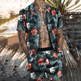 Men‘s Sets Short Sleeve Hawaiian Shirt And Shorts Summer Printing Casual Shirt