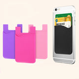 Double Pocket Elastic Stretch Silicone Cell Phone ID Credit Card Holder Sticker Universal Wallet Case Card Holder