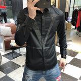 Rhinestone Long Sleeve Letter Business Shirt for Men