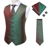 Hi-Tie 20 Color Silk Men Vests and Tie Business Formal Dresses Slim Vest