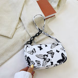 Animal Pattern Print Vintage Shoulder Underarm Small Purse For Ladies