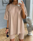 Simple Casual Solid Women's Two Piece Suits with Belt