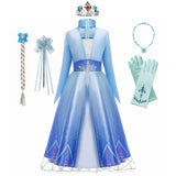 Frozen Girls Dress Elsa 2 Cosplay Costume Kids Fancy Children Gowns Princess  Vestidos Infantil Snow Queen Disney