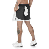 Camo Running Shorts Men 2 In 1 Double-deck Quick Dry GYM Sport Shorts Fitness Jogging Workout Men Short Pants