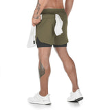 Camo Running Shorts Men 2 In 1 Double-deck Quick Dry GYM Sport Shorts Fitness Jogging Workout Men Short Pants