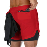 Camo Running Shorts Men 2 In 1 Double-deck Quick Dry GYM Sport Shorts Fitness Jogging Workout Men Short Pants