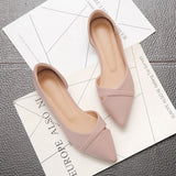 Women's Pointed Toe Solid Color Flat Shoes