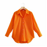 PSEEWE Za Top Woman Yellow Button Up Shirt Women Long Sleeve Spring 2021 Office Blouse Female Asymmetric Hem Chic Pink Shirt