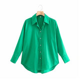 PSEEWE Za Top Woman Yellow Button Up Shirt Women Long Sleeve Spring 2021 Office Blouse Female Asymmetric Hem Chic Pink Shirt
