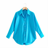 PSEEWE Za Top Woman Yellow Button Up Shirt Women Long Sleeve Spring 2021 Office Blouse Female Asymmetric Hem Chic Pink Shirt