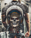 NEW Casual Skull Printed Oversized T Shirt For Men