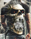 NEW Casual Skull Printed Oversized T Shirt For Men