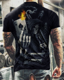 NEW Casual Skull Printed Oversized T Shirt For Men