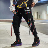 Joggers Streetwear Cargo Pants for Men with Casual Hip Hop Hit Color