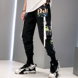 Joggers Streetwear Cargo Pants for Men with Casual Hip Hop Hit Color