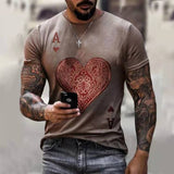 Horrible Skull Spades Poker T-Shirt Casual Men Summer 3D-Print Extra-Large T-Shirt 2021 Comfort Breathable T-Shirt Tops 110-6XL