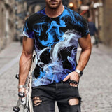 Horrible Skull Spades Poker T-Shirt Casual Men Summer 3D-Print Extra-Large T-Shirt 2021 Comfort Breathable T-Shirt Tops 110-6XL