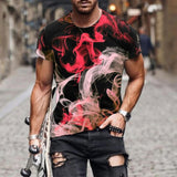Horrible Skull Spades Poker T-Shirt Casual Men Summer 3D-Print Extra-Large T-Shirt 2021 Comfort Breathable T-Shirt Tops 110-6XL
