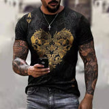Horrible Skull Spades Poker T-Shirt Casual Men Summer 3D-Print Extra-Large T-Shirt 2021 Comfort Breathable T-Shirt Tops 110-6XL