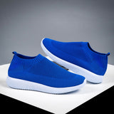 Rimocy Plus Size 46 Breathable Mesh Platform Sneakers Women Slip on Soft Ladies Casual Running Shoes Woman Knit Sock Shoes Flats