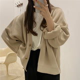 Women's Sweaters V-Neck Buttons Cardigans Oversized