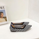 NAN JIU MOUNTAIN  Womens Shoes Autumn Single Shoes Fashion Knitted Pointed Shoes Flat Bottom Comfortable Plus Size 43