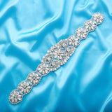 SESTHFAR  Pearls Wedding Belt Crystal Bridal Belt Sliver Rhinestones satin Bridal Sash For wedding dress accessories