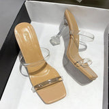 Transparent PVC Sandals Women Pointed Clear Crystal Cup High Heel Stilettos Sexy Pumps Summer Shoes Peep Toe Women Pumps Size 43