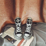 Classic rivet distressed canvas shoes, retro dirty shoes, orange casual shoes, personality men and women shoes 35-46
