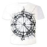 2021 New Men's Summer 3D Printed Compass T-Shirt Hip-Hop Style Large Size T-Shirt Cross Style Short Sleeve Clothing XXS-6XL
