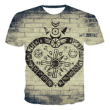 2021 New Men's Summer 3D Printed Compass T-Shirt Hip-Hop Style Large Size T-Shirt Cross Style Short Sleeve Clothing XXS-6XL