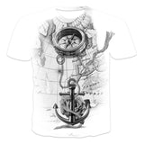 2021 New Men's Summer 3D Printed Compass T-Shirt Hip-Hop Style Large Size T-Shirt Cross Style Short Sleeve Clothing XXS-6XL
