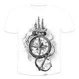 2021 New Men's Summer 3D Printed Compass T-Shirt Hip-Hop Style Large Size T-Shirt Cross Style Short Sleeve Clothing XXS-6XL