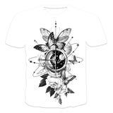 2021 New Men's Summer 3D Printed Compass T-Shirt Hip-Hop Style Large Size T-Shirt Cross Style Short Sleeve Clothing XXS-6XL