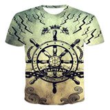 2021 New Men's Summer 3D Printed Compass T-Shirt Hip-Hop Style Large Size T-Shirt Cross Style Short Sleeve Clothing XXS-6XL