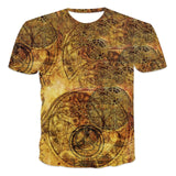 2021 New Men's Summer 3D Printed Compass T-Shirt Hip-Hop Style Large Size T-Shirt Cross Style Short Sleeve Clothing XXS-6XL