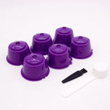 6Pcs fit for Dolce Gusto Coffee Capsules Reusable Coffee  Filters for Nescafe Refillable Coffee Pods with Spoon Brush