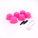 6Pcs fit for Dolce Gusto Coffee Capsules Reusable Coffee  Filters for Nescafe Refillable Coffee Pods with Spoon Brush