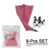 8/14/26/50 PCs Silicone Pastry Tips Kitchen DIY Cake Frosting Cream Decorating Tools Reusable Pastry Bag Stainless Steel Nozzle