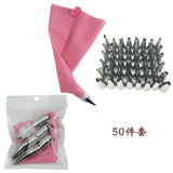 8/14/26/50 PCs Silicone Pastry Tips Kitchen DIY Cake Frosting Cream Decorating Tools Reusable Pastry Bag Stainless Steel Nozzle