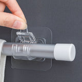2pcs Adhesive Wall Nail-Free Adjustable Curtain Rod Holder Clamp