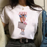 Maycaur Hot Sales Printed Female Tshirt Women Fashion Graphic Printed T-Shirt Harajuku Korean Style Short Sleeves Clothes Female